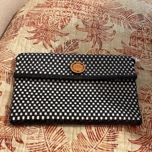 Elegant Black and White Checkered Clutch
